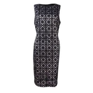 Vince Camuto Women's Lasercut Midi Sheath Dress